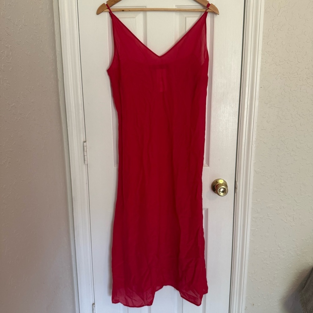 Max Mara Studio Red Spaghetti Strap Slip Dress 10